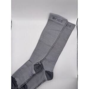 2 Pairs FIGS Compression Socks Solid Gray 100% Awesome Size Large
